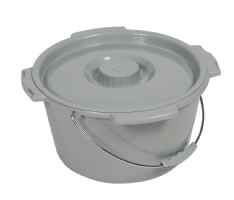 Drive Medical 7.5 Quart Commode Bucket with Metal Handle and Cover