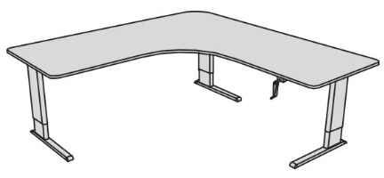 Height-Adjustable L-Shape Corner Desk