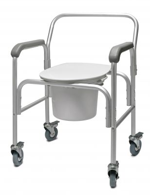 Aluminum Commode 3-in-1 with Backrest, Case of 2 