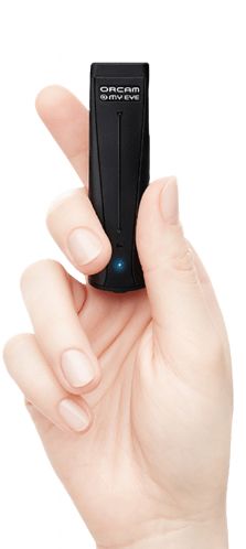 Lightweight and discreet; approximately the size of a finger. 