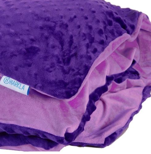 Close Up of Sensory Weighted Blanket for Kids (Shown in Purple)