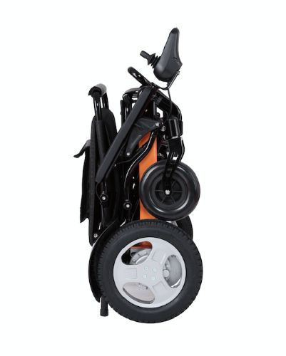 Folded View of the JBH D10 Portable Folding Electric Wheelchair 