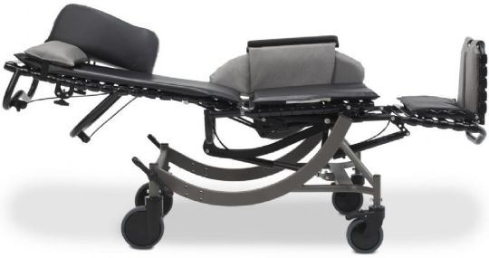 The lay-flat feature allows the patient to be easily transferred into or out of the Broda Synthesis Positioning Wheelchair (V4).