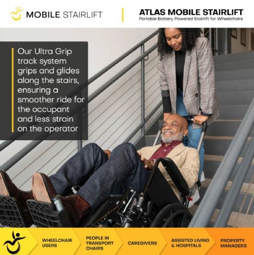 Atlas Portable Stair Climbing Wheelchair - Ultra Grip Track System