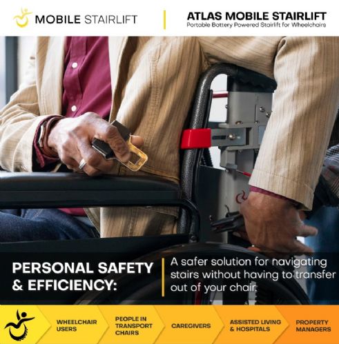 Atlas Portable Stair Climbing Wheelchair - Is a safer solution for navigating stairs