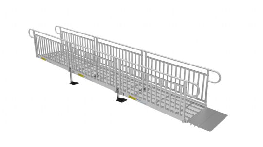Expanded Metal Ramp with Vertical Pickets