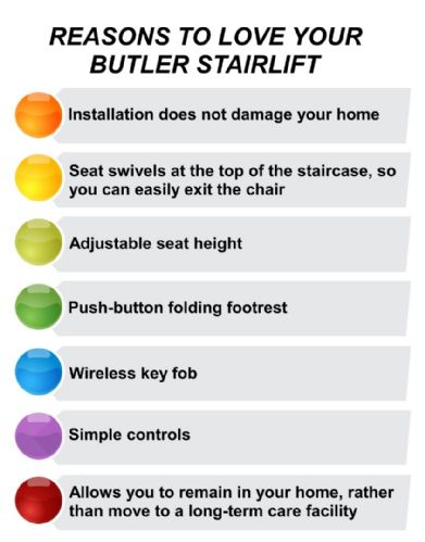 Just a few reasons why you will love your Butler Stairlift