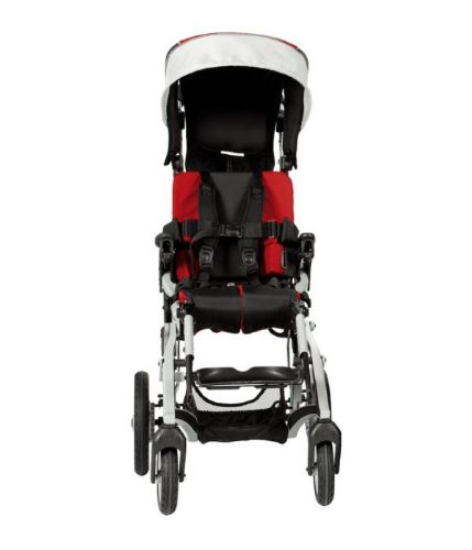 Reach Lightweight Folding Transit Stroller by Leggero - Front View (Shown in Rosso Red)