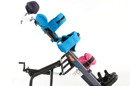 Pictured is the side of the Mygo Stander to see the incline