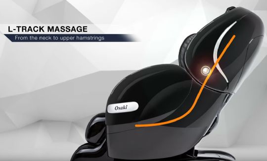 Osaki OS-Monarch L-Track Massage System massages the neck, upper back, lower back, glutes, and upper hamstrings