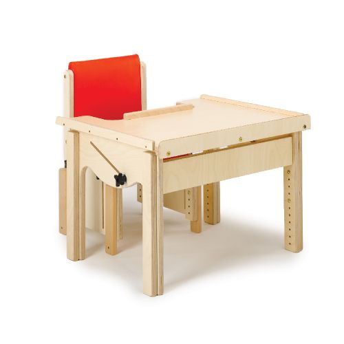 Static Tilt Desk shown with optional chair 