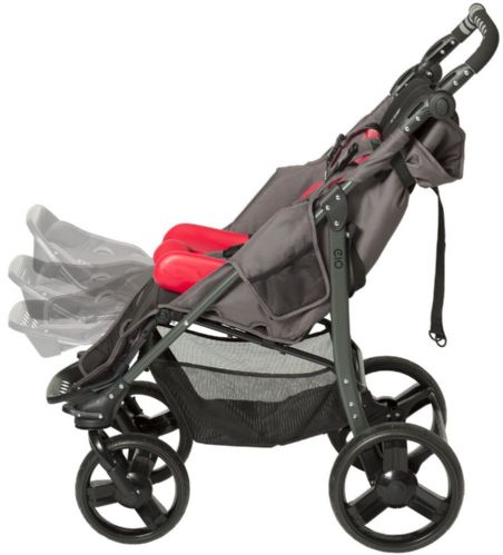 Special Tomato EIO Push Chair Stroller shown with angle adjustable leg rest from +15 degrees to -55 degrees.
