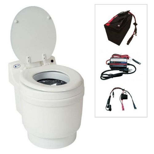 The toilet package with battery, power cable, and battery charger - standard package