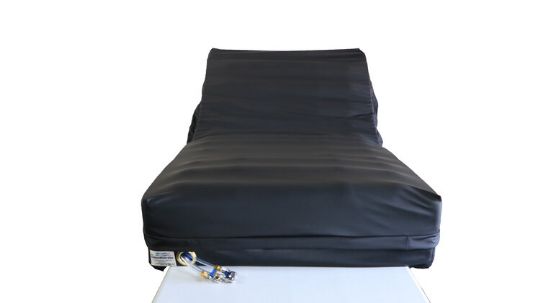 The air valves can be placed on the top or bottom of the mattress. (In this picture, the valves are shown at the bottom)