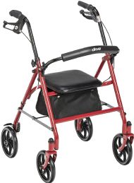 Drive Medical Four Wheel Rollators with Fold Up Removable Back Support