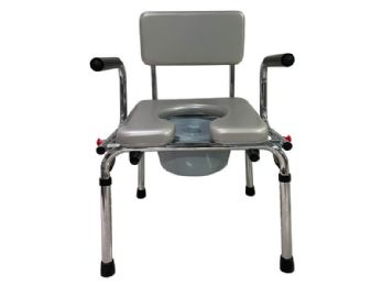 Height Adjustable Commode Chair with Collapsible Arm Rests and 19-Inch Wide Seat by 5 Minds - 300lbs Weight Capacity