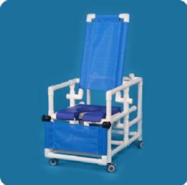 Deluxe Reclining Shower Chair Commode