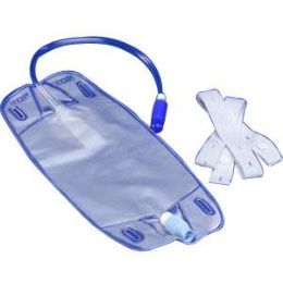 Kendall Dover Urine Leg Bag with Soft Latex Leg Straps, Quantity of 20