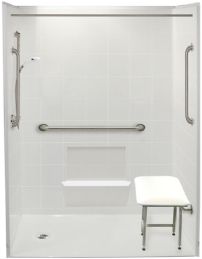 Five Piece 60 in. x 33-3/8 in. Easy Step Shower