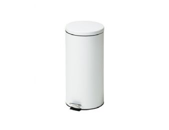 Round White Waste Receptacle by Clinton