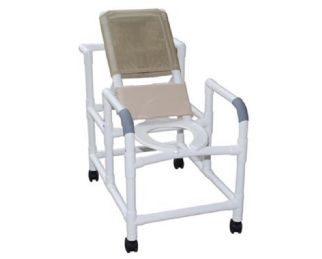 Reclining Shower Chair with Deluxe Elongated Open Front Seat
