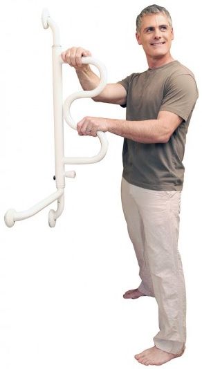 The grab bar assists those from seated to standing and vice versa.