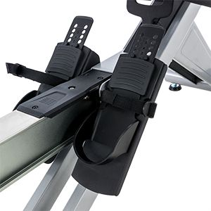 The CRW800 Magnetic Rowing Machine foot pedals