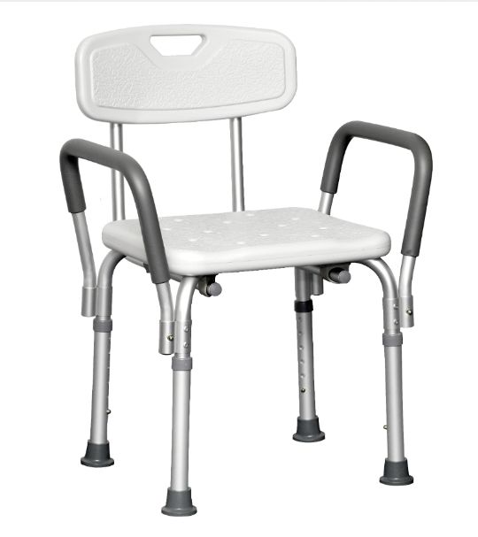 ProBasics Deluxe Adjustable Shower Chair with Padded Arms, Case of 4