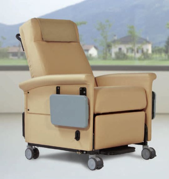 Champion Ascent Series 65 Treatment Recliner in natural shown with optional second table and optional head flap