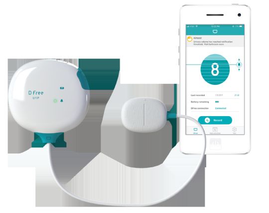 DFree Wearable Incontinence Bladder Sensor with Bluetooth Connectivity