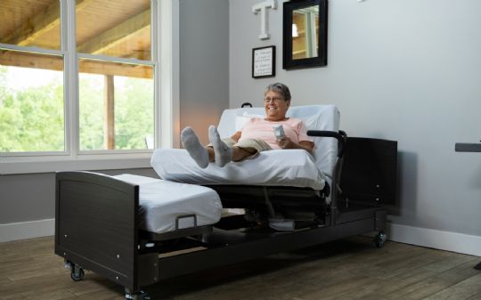 Fixed-Height ActiveCare Bed Shown Above (with upgraded casters and handlebar that are sold separately)