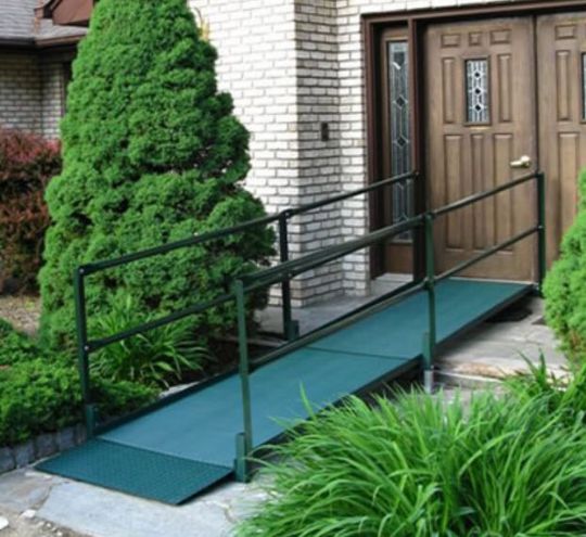 Forest Green, Aluminum, Solid-Surface Modular Ramp (Pieces of Ramp Sold Individually)