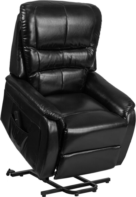 Black Leathersoft Lift Chair with Remote