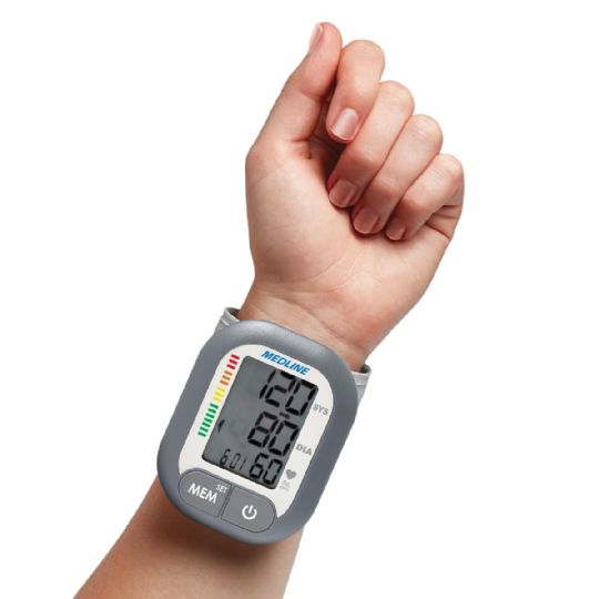 Medline Digital Wrist Blood Pressure Monitor with 5.3 - 8.5 Cuff