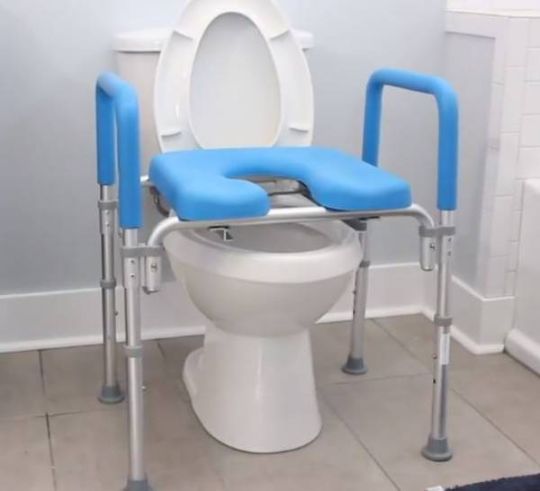 Ultimate Bariatric Raised Toilet Seat in use
