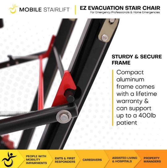 Mobile Stairlift EZ Evacuation Chair - Sturdy and Secure Frame