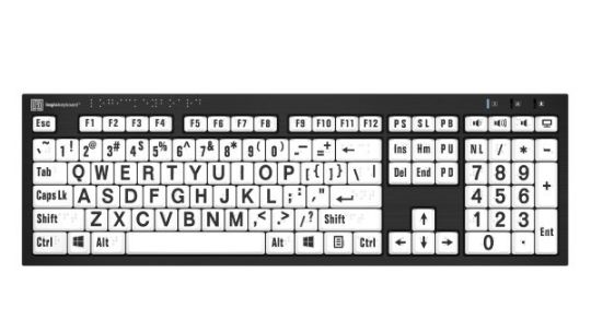 Here's the Braille Keyboard with Black Lettering option