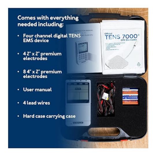Four Channel Digital TENS and EMS by Roscoe Medical Inclusive Kit
