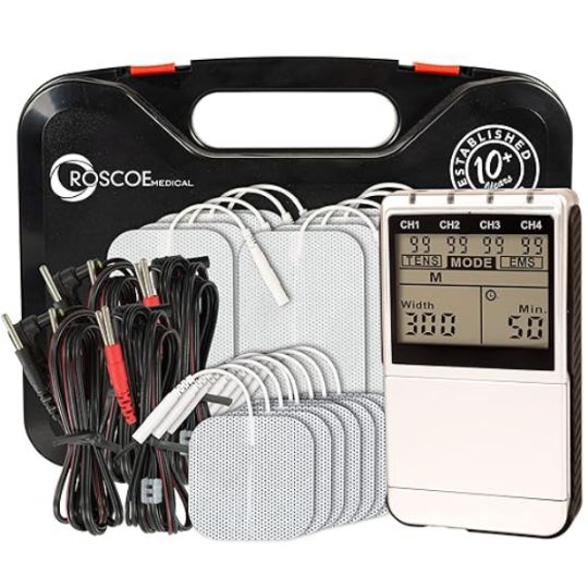 Four Channel Digital TENS and EMS by Roscoe Medical Kit