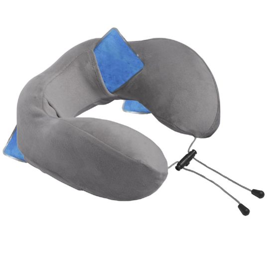 The 3 gel packs can be easily inserted into the neck support pillow. 
