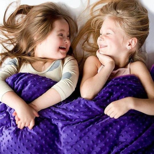 Sensory Weighted Blanket for Kids (Shown in Purple)