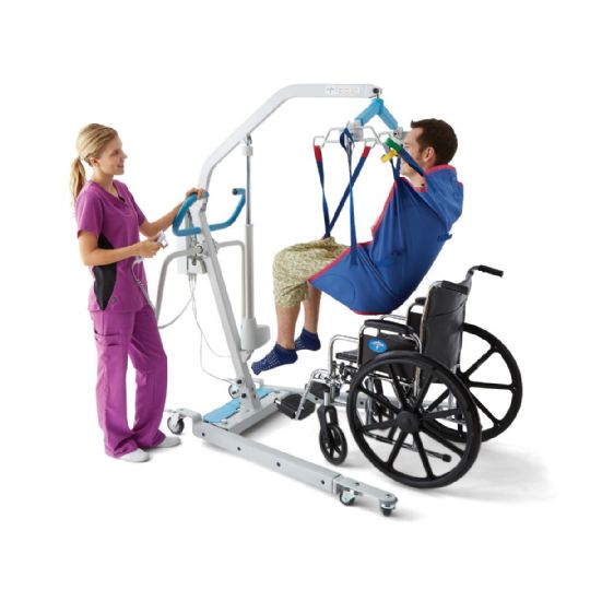 Shown in use to lift a patient from their wheelchair - Sling not included