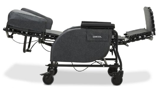 Reclines up to 90 degrees to facilitate a flat position for sleeping and changing. 