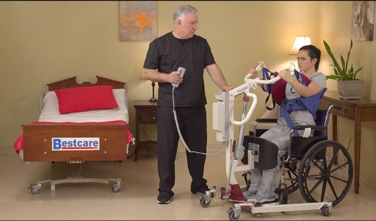 BestStand Sit-to-Stand Bariatric Lift Assists With Standing From a Wheelchair 