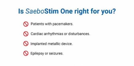 The contraindications of the SaeboStim One