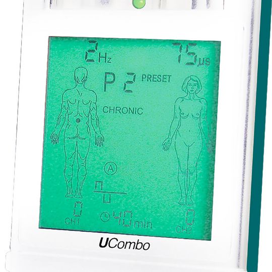 Close Up of the TENS EMS Unit Ultima Combo