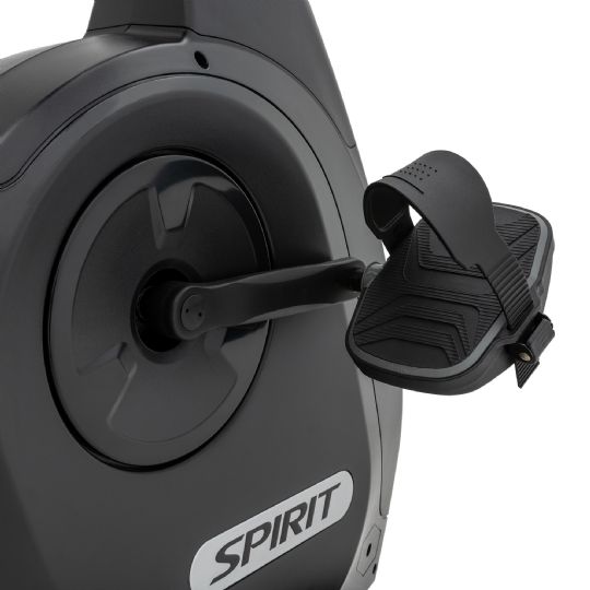 XBR95 Recumbent Exercise Bike shows the pedal with the strap for safety