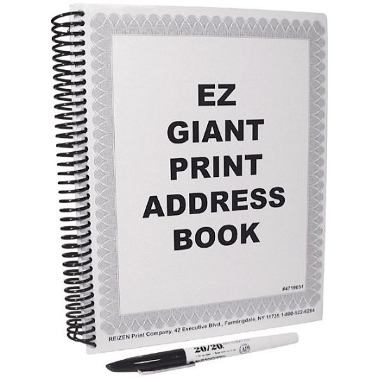 EZ Giant Print Address Book w/Pen
