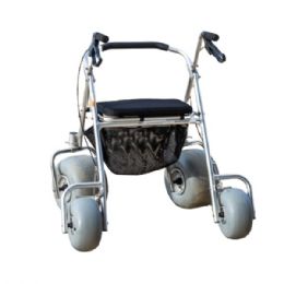 Wheeleez Wider All-Terrain Rollator - Beach Rollator with Padded Seat and Handbrakes