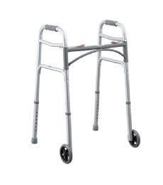 Junior 2 Button Folding Walker with 5-Inch Wheels from Medacure